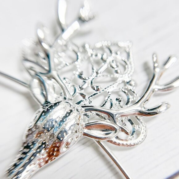 Elk Halo Headband, Deer Halo Crown, Animal Halo Headpiece, Silver Halo Crown - Picture 4 of 7